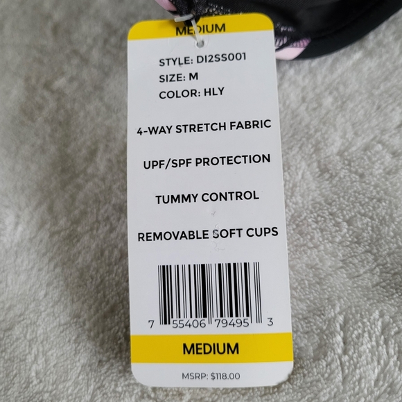 DKNY Womens M One Piece Tummy Control Halter Neckline Swimsuit UPF P… - Picture 7 of 7